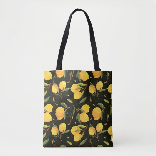 Lemon Illustration: Handgemalt Nahtloses Muster. Tasche (Vorderseite)
