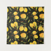 Lemon Illustration: Handgemalt Nahtloses Muster. Wandteppich (Vorderseite (Horizontal))