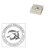 Lemon Illustration Individuelle Name & Rücksendead Gummistempel (Stempel)