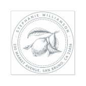 Lemon Illustration Individuelle Name & Rücksendead Permastempel (Design)