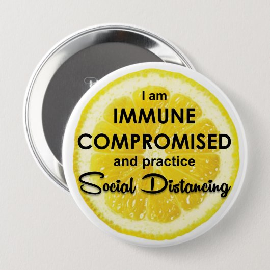 Lemon Immune Kompromittiert 4 Zoll Button (Vorne & Hinten)