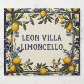 Lemon Individuelle Name Lemon Oil oder Limoncello Alkoholflaschenetikett (Einzelnes Label)