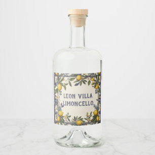 Lemon Individuelle Name Lemon Oil oder Limoncello Alkoholflaschenetikett