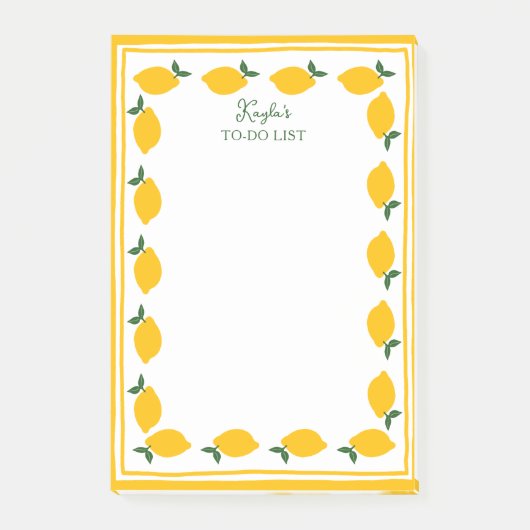 Lemon INDIVIDUELLE NAME Niedlich TO-DO Lebensmitte Post-it Klebezettel (Vorderseite)