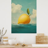 Lemon Island in Dreamy Waters Poster (Küche)