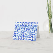 Lemon Italian Amalfi Blue Tile Baby Dusche Dankeskarte (Rückseite)