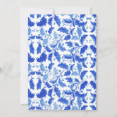 Lemon Italian Amalfi Blue Tile Probe Dinner Einladung (Rückseite)