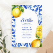 Lemon Italian Amalfi Blue Tile Probe Dinner Einladung