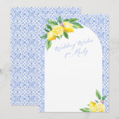 Lemon Italian Blue Tile Positano Blank Card (Vorne/Hinten)