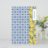 Lemon Italian blue Tile Recipe dividers (Stehend Vorderseite)