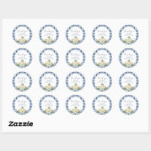 Lemon Italian Blue Tile Wedding Danke Sticker (Blatt)