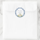 Lemon Italian Blue Tile Wedding Danke Sticker (Tasche)