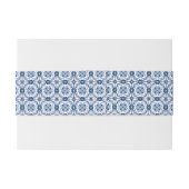 Lemon Italian Blue Tile Wedding Einladungsbanderole (Rückseitenbeispiel)