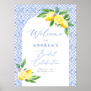 Lemon Italian BlueTile Positano Bridal Celebration Poster
