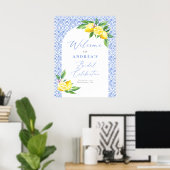Lemon Italian BlueTile Positano Bridal Celebration Poster (Heimbüro)