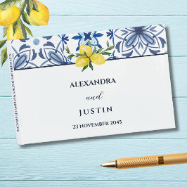 Lemon Italian Tile Mediterranean Wedding Gästebuch