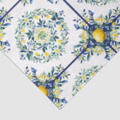 Lemon Italienisch Floral Tile Blau und Weiß Decoup Seidenpapier (Ausschnitt)