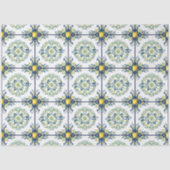 Lemon Italienisch Floral Tile Blau und Weiß Decoup Seidenpapier (Vorderseite)