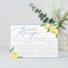 Lemon Italienisch Positano Blaues Rezept für die B Begleitkarte