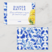 Lemon Italienische Amalfi Babydusche Windelwanne Visitenkarte (Vorne/Hinten)
