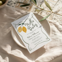 Lemon Italienische Amalfi Geschlechtsneutrale Baby Einladung