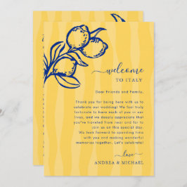 Lemon Italy Wedding Welcome Letter Itinerary Card Einladung