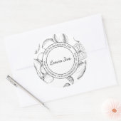 Lemon Jam Sketch Modern Label Runder Aufkleber (Umschlag)