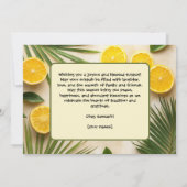 Lemon Joy Sukkot Greeting Card Einladung (Rückseite)