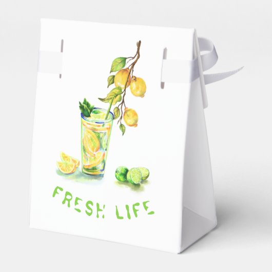 Lemon Juice Cool Drink Lemons Gastgeschenk Box Geschenkschachtel (Rückseite)