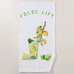 Lemon Juice Cool Drink Limonade Strandtuch