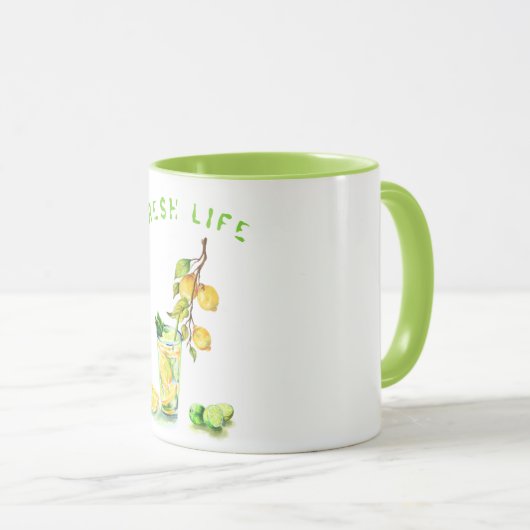 Lemon Juice Cool Drink Limonade Tasse Custom Text (VorderseiteRechts)