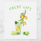 Lemon Juice Cool Drink Sommer Party Weinetikett (Einzelnes Label)