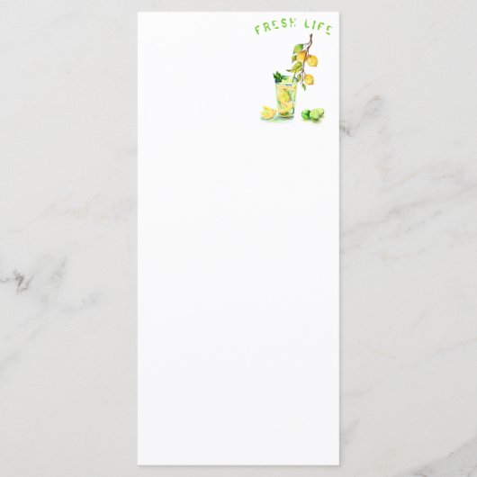 Lemon Juice Cool Drink Summer Party Menü Menükarte (Rückseite)