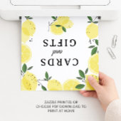 Lemon "Karten und Geschenke" Brautparty-Schild Poster