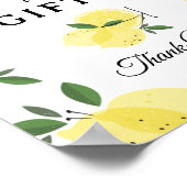 Lemon "Karten und Geschenke" Brautparty-Schild Poster (Ecke)