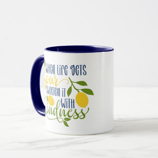 Lemon Kindness Quote Tasse (Vorderseite Links)