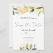 Lemon Kissed Save the Date Karte (Vorderseite)