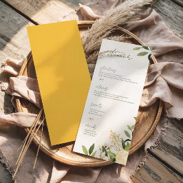 Lemon Kissed Wedding Flat Menu Menükarte