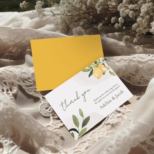 Lemon Kissed Wedding Thank You Card Dankeskarte