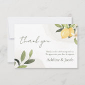 Lemon Kissed Wedding Thank You Card Dankeskarte (Vorderseite)