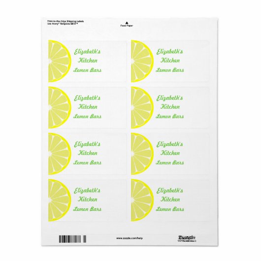 Lemon Kitchen Labels (Vorne)