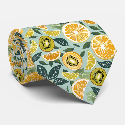 Lemon Kiwi Pattern Men's Necktie  Krawatte (Gerollt)