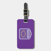 Lemon Kontur Lila und Gelb Gepäckanhänger (Vorderseite vertikal)