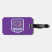 Lemon Kontur Lila und Gelb Gepäckanhänger (Rückseite horizontal)