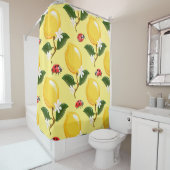 Lemon Ladybug: Tropisch Gelbes Muster. Duschvorhang (Beispiel)