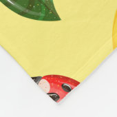 Lemon Ladybug: Tropisch Gelbes Muster. Fleecedecke (Ecke)