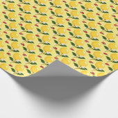 Lemon Ladybug: Tropisch Gelbes Muster. Geschenkpapier (Ecke)