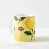 Lemon Ladybug: Tropisch Gelbes Muster. Kaffeetasse (Vorderseite Links)