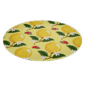 Lemon Ladybug: Tropisch Gelbes Muster. Schneidebrett (Ecke)