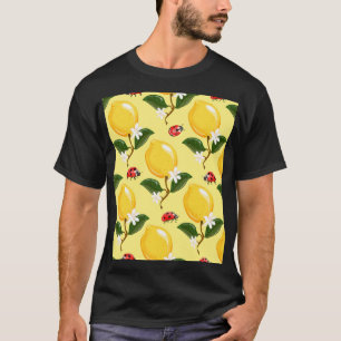 Lemon Ladybug: Tropisch Gelbes Muster. T-Shirt